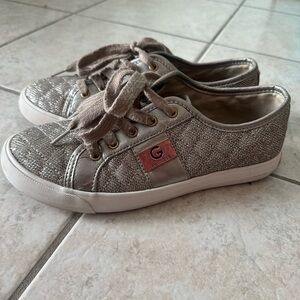 Guess Kids Shimmering Silver Sneakers